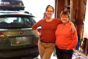 Precious, kind friends Francoise (left) and Rita (right) who help me pack up the "turtle."