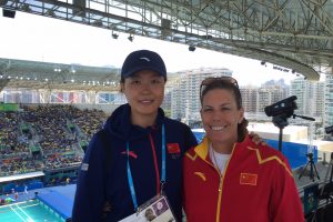 Havens with Chinese assistant coach Tang Ying at the Rio Olympics